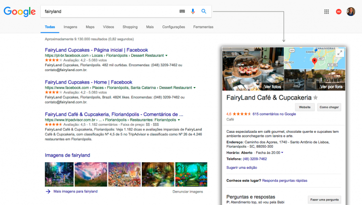 Resultado pesquisa Google