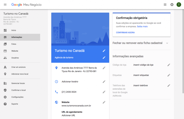 Etapa 2 - Informações sobre a empresa