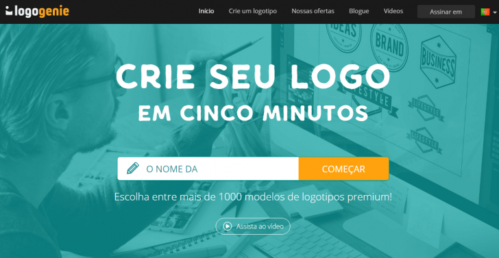 Página inicial do LogoGenie