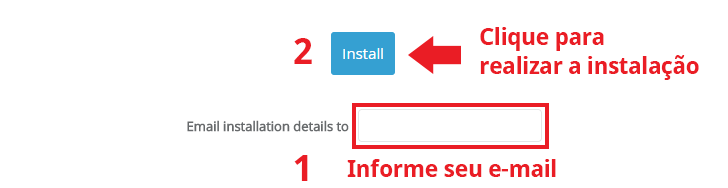Botão para instalação do WordPress no Softaculous