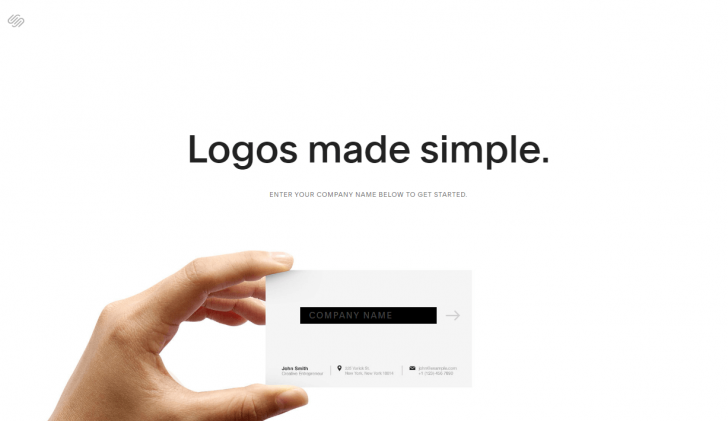 Página de criação de logos da Squarespace