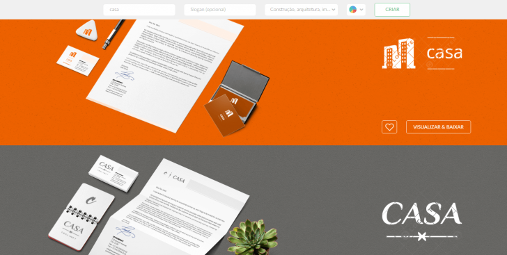 Mais um passo para escolha do ramo de atividade no site da Logaster