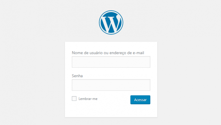 Página de login do WordPress