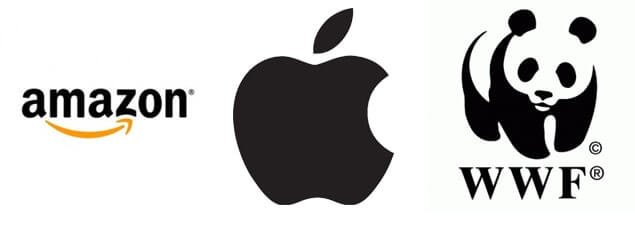 Logotipos da Amazon, Apple e WWF