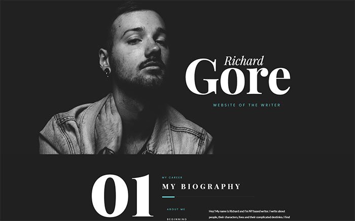 Template Elementor para páginas pessoais