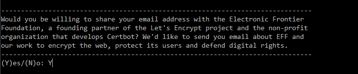 Durante a instalação, há a opção de assinar a newsletter do EFF