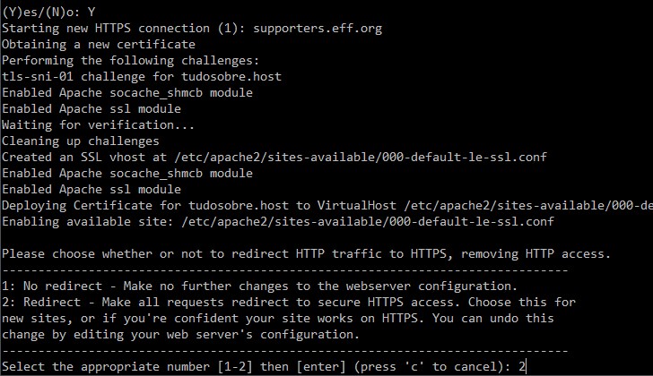 Redirecionamento do tráfego para HTTPS