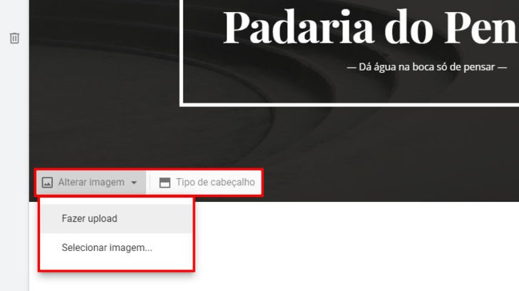 Alterando a imagem de fundo da página inicial do site