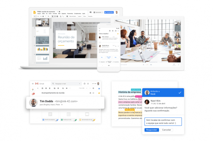 O pacote de serviços do Google Workspace inclui diversas ferramentas, além do e-mail profissional