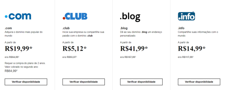 GoDaddy tem a maior variedade de novas extensões de domínio
