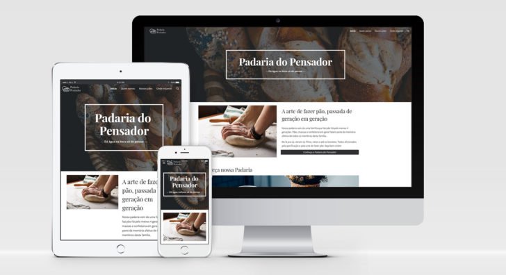 Montagem do site criado no tutorial sobre como criar um site grátis no Google Sites