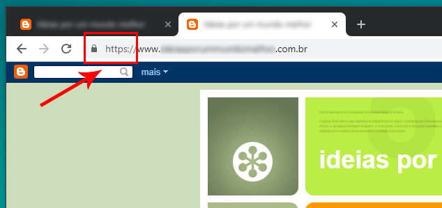 Página com HTTPS sem a indicação de erros no navegador