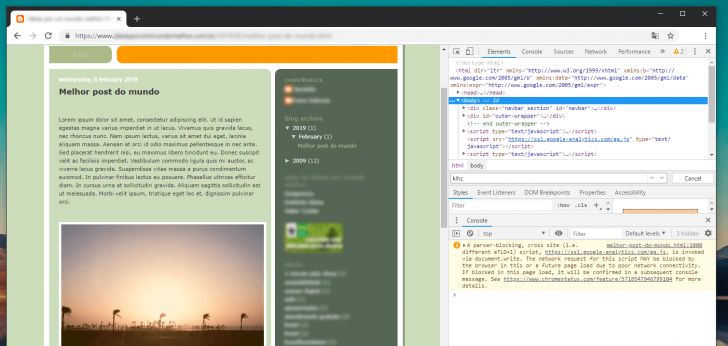 Console do navegador sem erros do tipo “Mixed Content”