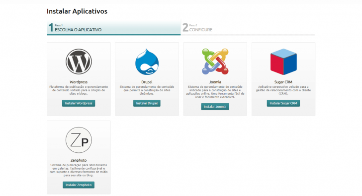 Instalador de aplicativos da Locaweb