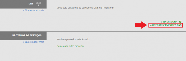 Alteração de servidores DNS no Registro.br
