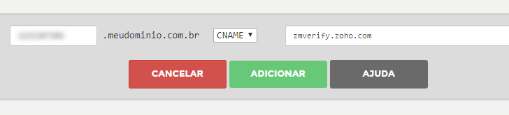 Inserir registro CNAME no Registro.br