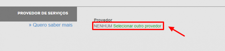 Selecionar outro provedor no Registro.br