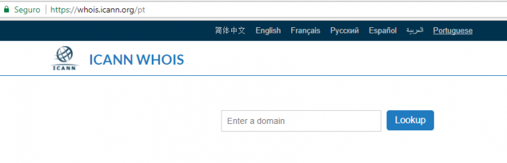 pesquisa whois da ICANN